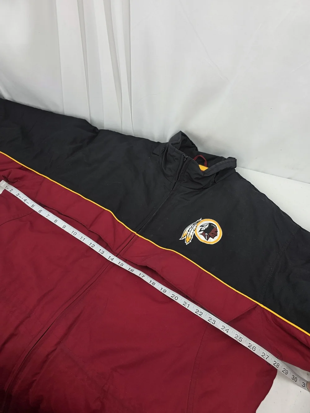 NFL Washington Redskins Parka Winter Jacket XL Made in Korea No Hood Black Rare.